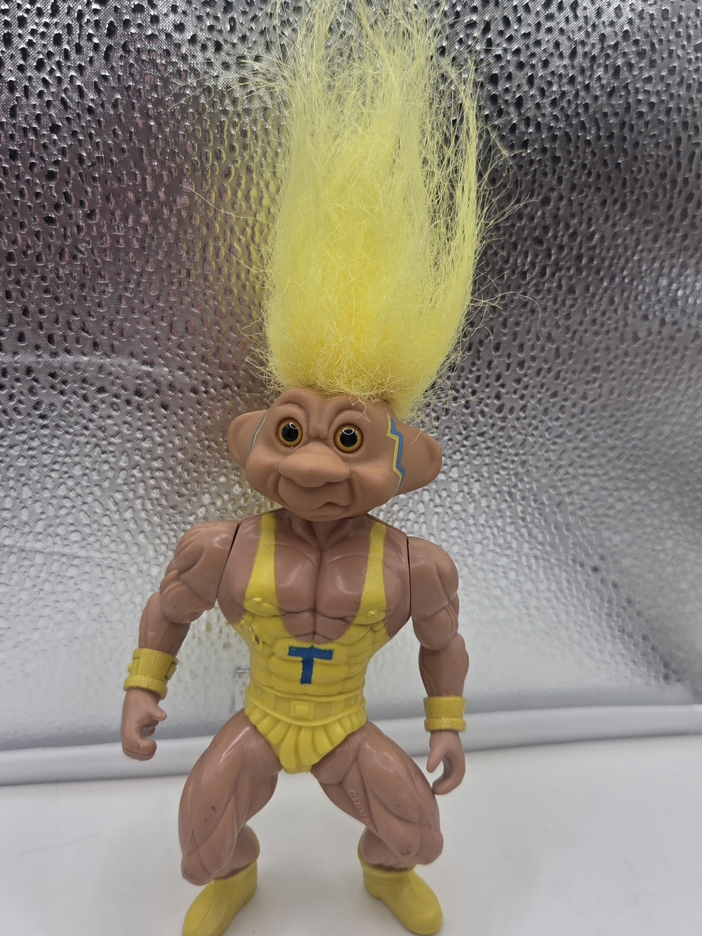 Vintage Troll Force Wrestlers Toy Big T Action Figure Doll 1992 90's Yellow